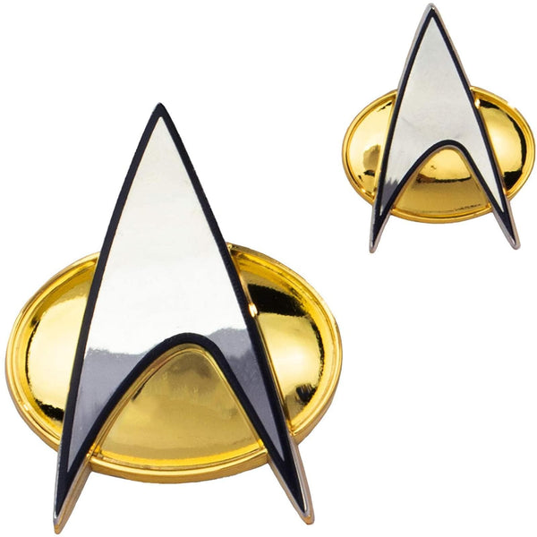 thumbnail image 2 of Star Trek Communicator Brooch Pin – Silver Steel Starfleet Command Badge 2 of 3