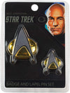 Star Trek Badge: TNG Badge and Lapel Pin Set with Magnetic Clasp in Packaging